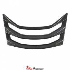 Dry Carbon Fiber Rear Engine Hood Air Vents Trim For Chevrolet Corvette C8 HTC Convertible Stingray Z51 & Z06 Z07 2020-2026