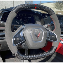 Customized Carbon Fiber RPM LED Display Steering Wheel For Chevrolet Corvette C8 Stingray Z51 & E-Ray & Z06 Z07 2020-2026