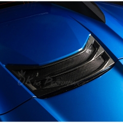Dry Carbon Fiber Rear Engine Hood Air Vents Trim For Chevrolet Corvette C8 HTC Convertible Stingray Z51 & Z06 Z07 2020-2026