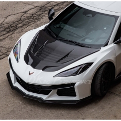 ZR2 Style Carbon Fiber Front Hood Bonnet For Chevrolet Corvette C8 Stingray Z51 & E-Ray & Z06 Z07 2020-2026