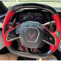 Customized Carbon Fiber Steering Wheel For Chevrolet Corvette C8 Stingray Z51 & E-Ray & Z06 Z07 2020-2026