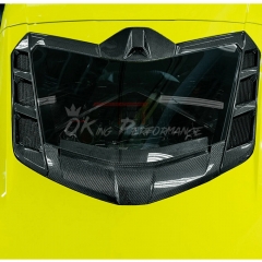 Dry Carbon Fiber Rear Engine Cover Set For Chevrolet Corvette C8 Coupe Stingray Z51 & Z06 Z07 2020-2026