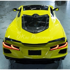 Dry Carbon Fiber Rear Engine Cover Set For Chevrolet Corvette C8 Coupe Stingray Z51 & Z06 Z07 2020-2026