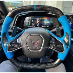 Customized Carbon Fiber Steering Wheel For Chevrolet Corvette C8 Stingray Z51 & E-Ray & Z06 Z07 2020-2026