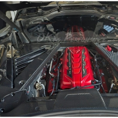 Dry Carbon Fiber Engine Bay Louvered Panels Cover For Chevrolet Corvette C8 Coupe Stingray Z51 & Z06 Z07 2020-2026