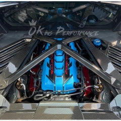Dry Carbon Fiber Engine Bay X-Brace Strut Bar For Chevrolet Corvette C8 Stingray Z51 & Z06 Z07 2020-2026