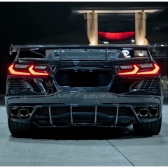 5VM Style Dry Carbon Fiber Rear Spoiler Wing For Chevrolet Corvette C8 Stingray Z51 2020-2026