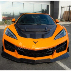 ZR1 Style Carbon Fiber Front Hood Bonnet For Chevrolet Corvette C8 Stingray Z51 & E-Ray & Z06 Z07 2020-2026