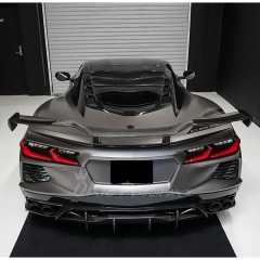 Z06 Style Carbon Fiber Rear Spoiler Wing For Chevrolet Corvette C8 Stingray Z51 2020-2026