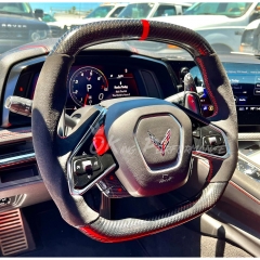 Customized Carbon Fiber Steering Wheel For Chevrolet Corvette C8 Stingray Z51 & E-Ray & Z06 Z07 2020-2026