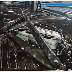 Dry Carbon Fiber Engine Bay X-Brace Strut Bar For Chevrolet Corvette C8 Stingray Z51 & Z06 Z07 2020-2026