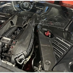 Dry Carbon Fiber Engine Bay Louvered Panels Cover For Chevrolet Corvette C8 Coupe Stingray Z51 & Z06 Z07 2020-2026