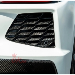 Dry Carbon Fiber Rear Bumper Vents Grille or Chevrolet Corvette C8 Stingray Z51 2020-2026