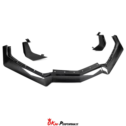 Z06 Style Dry Carbon Fiber Front Lip with Canards For Chevrolet Corvette C8 Stingray Z51 2020-2026