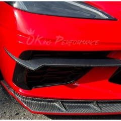 Carbon Fiber Front Bumper Vents Trim For Chevrolet Corvette C8 Stingray Z51 2020-2026