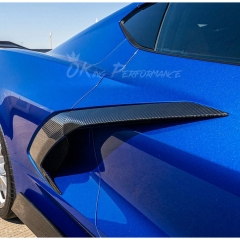 Dry Carbon Fiber Side Fender Vent Door Garnish Trim For Chevrolet Corvette C8 Stingray Z51 2020-2026