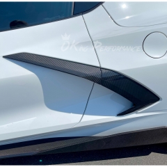 Dry Carbon Fiber Side Fender Vent Door Garnish Trim For Chevrolet Corvette C8 Stingray Z51 2020-2026