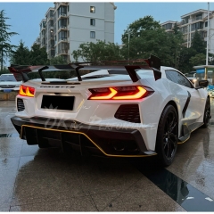 Vented Style Dry Carbon Fiber Rear Spoiler Wing For Chevrolet Corvette C8 Stingray Z51 2020-2026