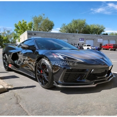 OKing Style Carbon Fiber Front Lip For Chevrolet Corvette C8 Stingray Z51 2020-2026