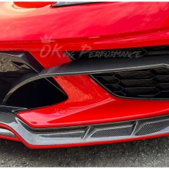 Carbon Fiber Front Bumper Vents Trim For Chevrolet Corvette C8 Stingray Z51 2020-2026