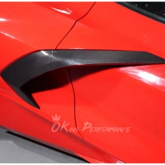 Dry Carbon Fiber Side Fender Vent Door Garnish Trim For Chevrolet Corvette C8 Stingray Z51 2020-2026
