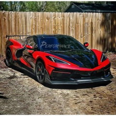 ZR1 ZTK Style Carbon Fiber Front Lip For Chevrolet Corvette C8 Stingray Z51 2020-2026