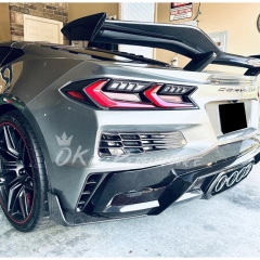 Dry Carbon Fiber Rear Bumper Side Spats For Chevrolet Corvette C8 Stingray Z51 2020-2026