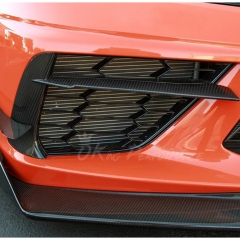 Dry Carbon Fiber Front Bumper Vents Trim For Chevrolet Corvette C8 Stingray Z51 2020-2026