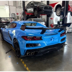 ZR1 Style Dry Carbon Fiber Rear Spoiler Wing For Chevrolet Corvette C8 Stingray Z51 2020-2026