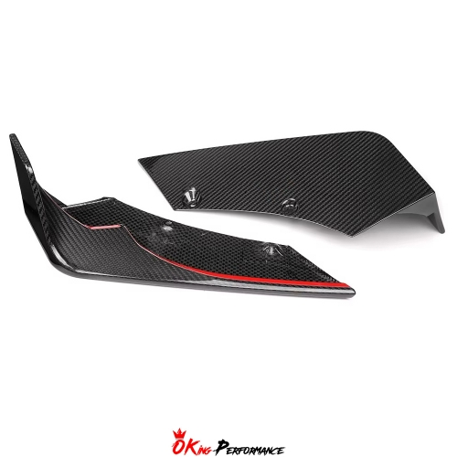 Dry Carbon Fiber Rear Bumper Side Spats For Chevrolet Corvette C8 Stingray Z51 2020-2026