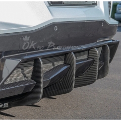 Dry Carbon Fiber Rear Diffuser Fins For Chevrolet Corvette C8 Stingray Z51 2020-2026