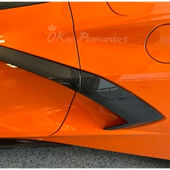 Dry Carbon Fiber Side Fender Vent Door Garnish Trim For Chevrolet Corvette C8 Stingray Z51 2020-2026