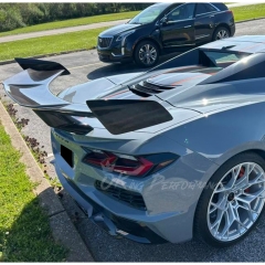 ZR1 Style Dry Carbon Fiber Rear Spoiler Wing For Chevrolet Corvette C8 Stingray Z51 2020-2026