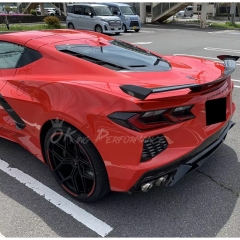 2 Stanchion Style Carbon Fiber Rear Spoiler Wing For Chevrolet Corvette C8 Stingray Z51 2020-2026