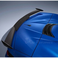 2 Stanchion Style Carbon Fiber Rear Spoiler Wing For Chevrolet Corvette C8 Stingray Z51 2020-2026