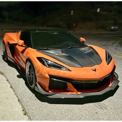 Z07 Style Carbon Fiber Front Lip with Canards For Chevrolet Corvette C8 Z06 Z07 & E-Ray 2020-2026