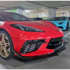 Z07 Style Dry Carbon Fiber Front Lip with Canards For Chevrolet Corvette C8 Z06 Z07 & E-Ray 2020-2026