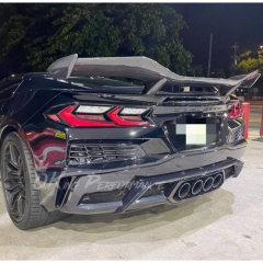Z07 Style Carbon Fiber Rear Spoiler Wing For Chevrolet Corvette C8 Z06 Z07 2020-2026