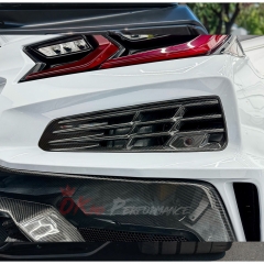 Dry Carbon Fiber Rear Bumper Vents Grille For Chevrolet Corvette C8 Z06 Z07 & E-Ray 2020-2026