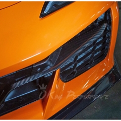 Dry Carbon Fiber Front Bumper Trim For Chevrolet Corvette C8 Z06 Z07 & E-Ray 2020-2026