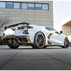 ADRO Style Dry Carbon Fiber Side Skirt For Chevrolet Corvette C8 Stingray Z51 2020-2026