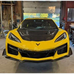 Z07 Style Dry Carbon Fiber Front Lip with Canards For Chevrolet Corvette C8 Z06 Z07 & E-Ray 2020-2026