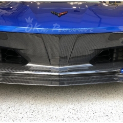 Dry Carbon Fiber Front Bumper Center Trim For Chevrolet Corvette C8 Stingray Z51 2020-2026