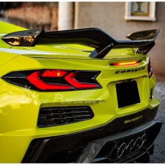 Z07 Style Dry Carbon Fiber Rear Spoiler Wing For Chevrolet Corvette C8 Z06 Z07 2020-2026