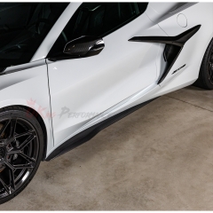 Dry Carbon Fiber Side Fender Vent Door Garnish Trim For Chevrolet Corvette C8 Z06 Z07 & E-Ray 2020-2026