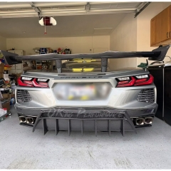 5VM Style Carbon Fiber Rear Diffuser For Chevrolet Corvette C8 Stingray Z51 2020-2026