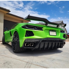 5VM Style Carbon Fiber Rear Diffuser For Chevrolet Corvette C8 Stingray Z51 2020-2026