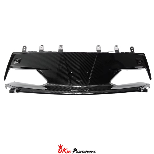 Dry Carbon Fiber Front Bumper Center Trim For Chevrolet Corvette C8 Stingray Z51 2020-2026