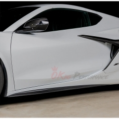OEM Style Dry Carbon Fiber Rockers Side Skirts For Chevrolet Corvette C8 Z06 Z07 & E-Ray 2020-2026