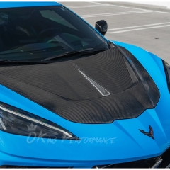 StreetHunter Style Carbon Fiber Front Hood Bonnet For Chevrolet Corvette C8 Stingray Z51 & E-Ray & Z06 Z07 2020-2026